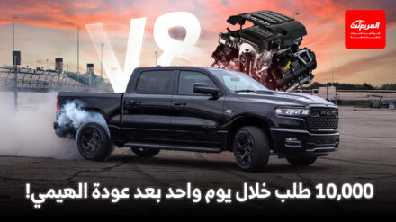 رام تعيد محرك هيمي V8 الأسطوري.. والحجوزات تتخطى 10,000 خلال 24 ساعة فقط! رام 1500 تعيد محرك هيمي V8 الأسطوري.. والحجوزات تتخطى 10,000 خلال 24 ساعة فقط!