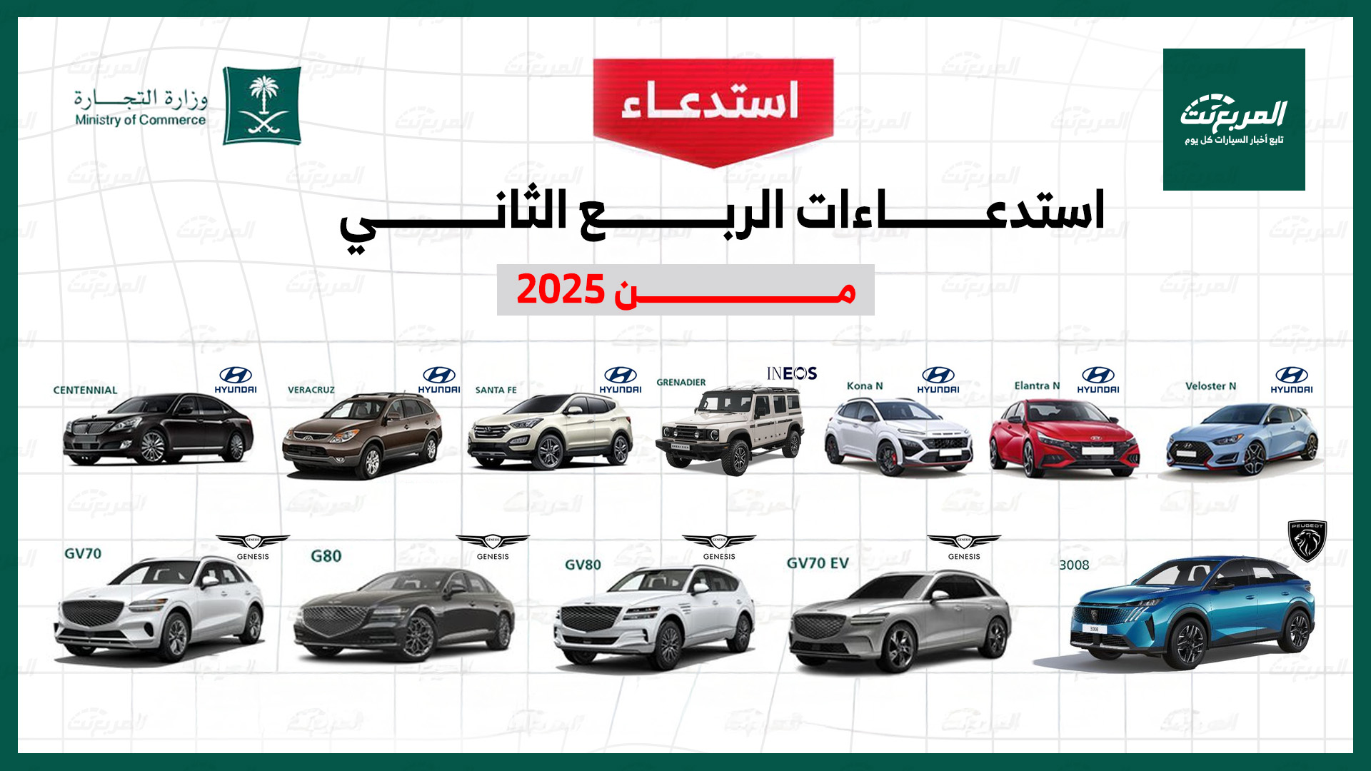 قائمة استدعاءات السيارات بالربع الثاني من 2025 في السعودية.. تعرف عليها