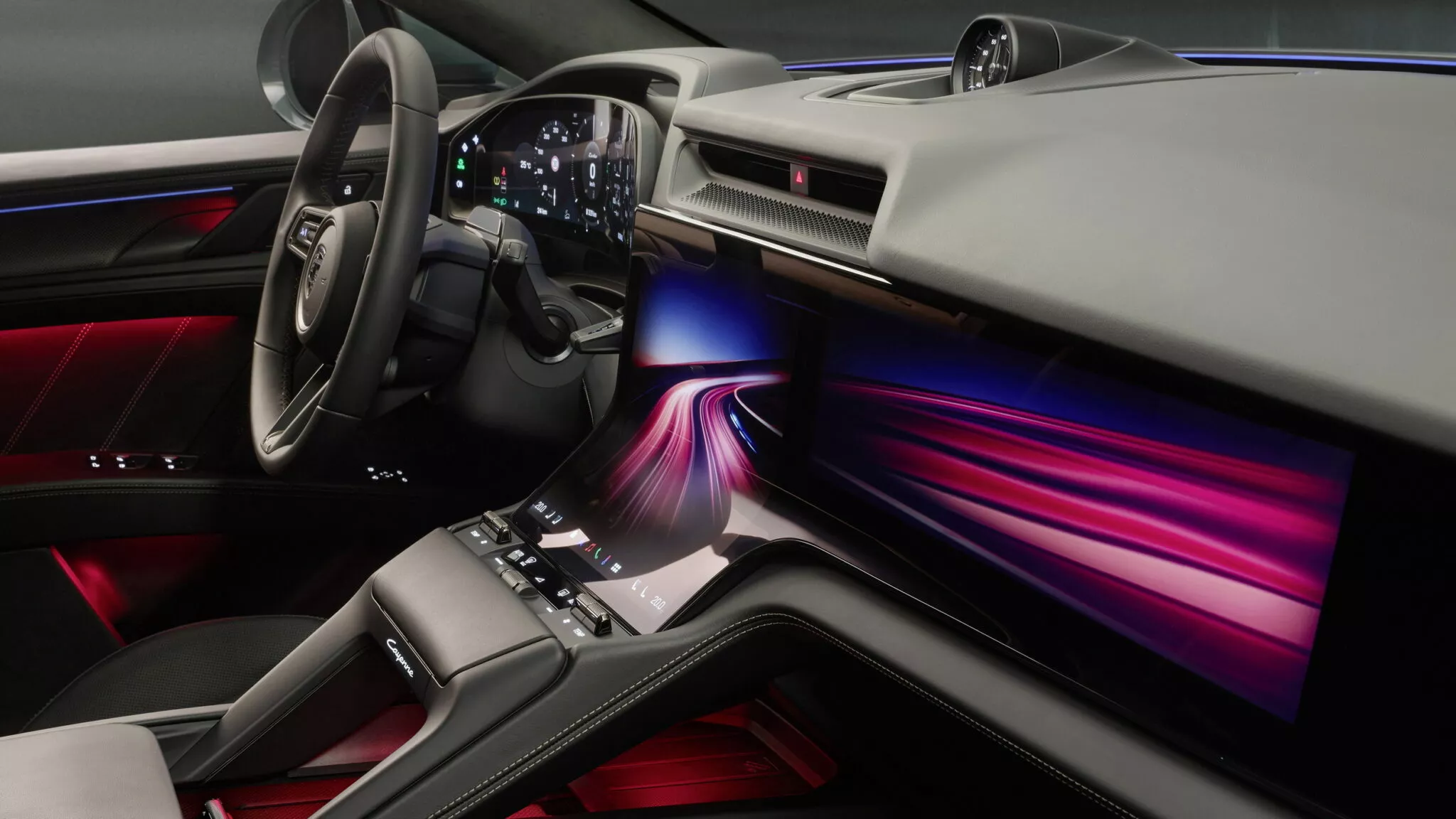 بورش تكشف مقصورة كايين الكهربائية بأربع شاشات ضخمة 19