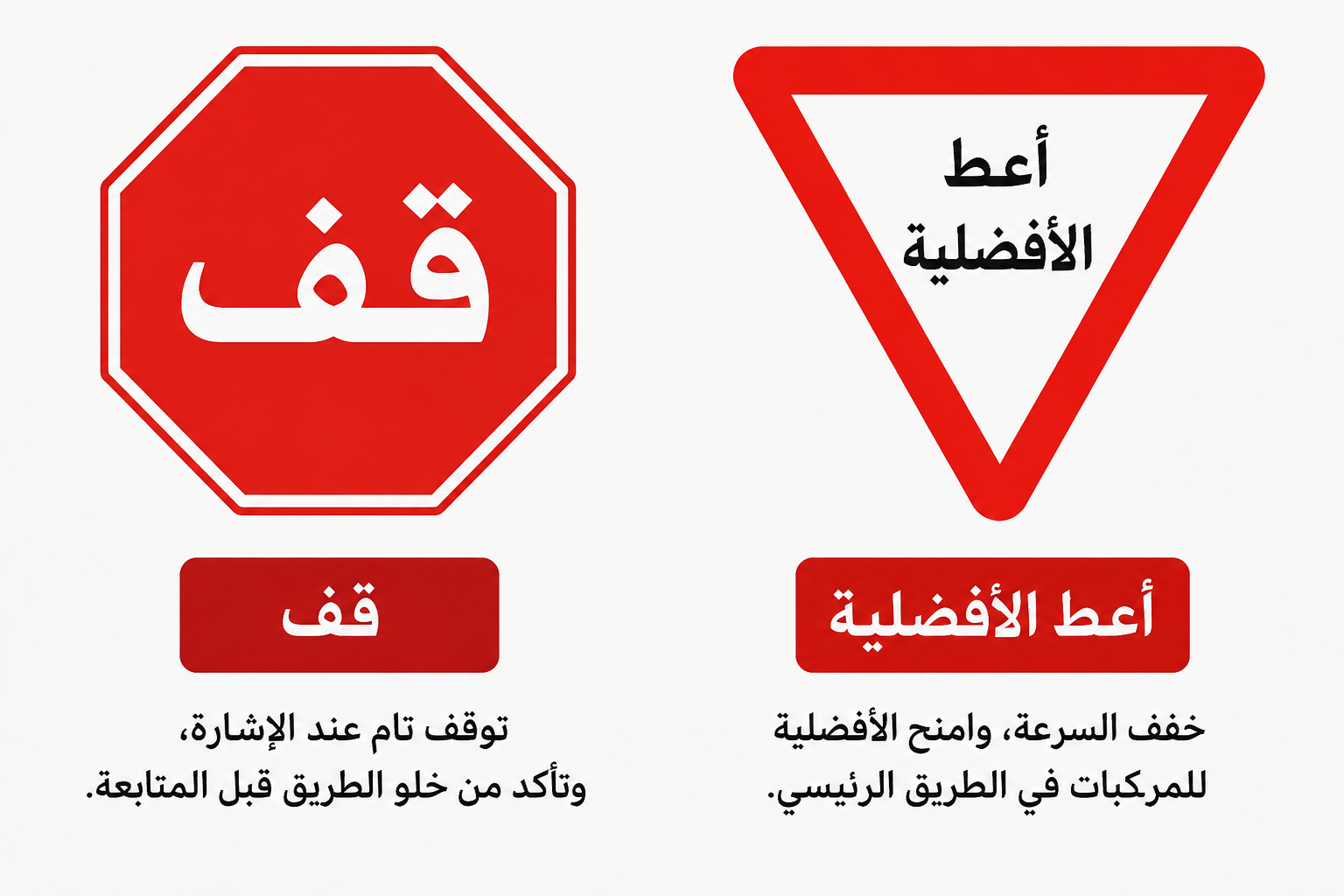 ما الفرق بين إشارات المرور المتشابهة التي يخلط بينها السائقون؟