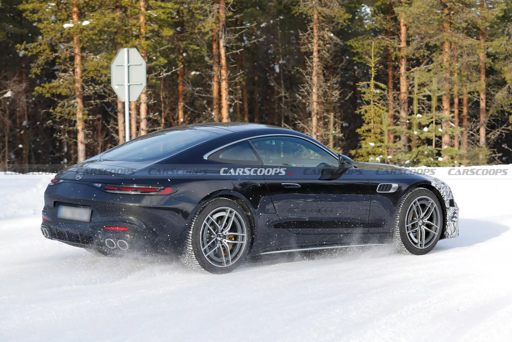 احتراق مرسيدس AMG GT الجديدة بالكامل أثناء اختبارات الطقس الحار 5