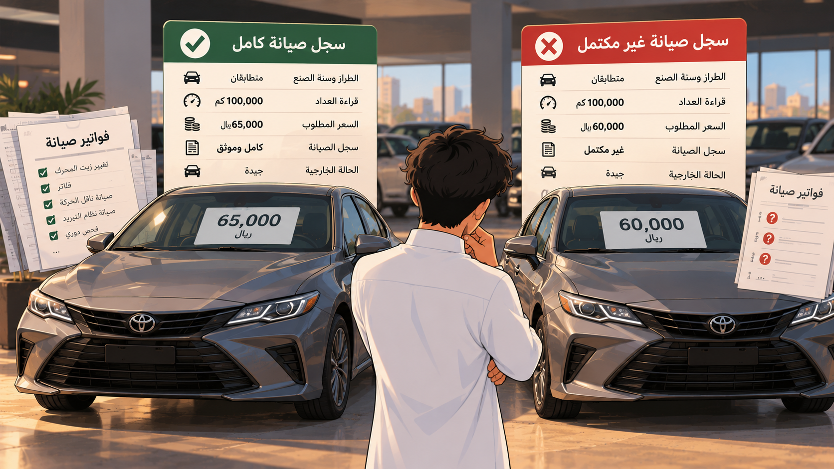 سجل صيانة السيارة المستعملة.. متى يستحق فرق السعر ومتى لا؟ سجل صيانة السيارة المستعملة.. متى يستحق فرق السعر ومتى لا؟