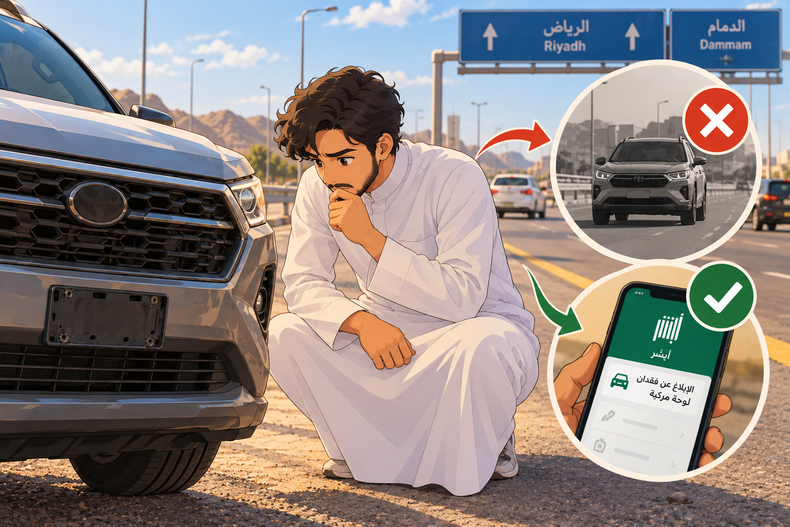 لوحات السيارة تالفة أو مفقودة .. ماذا تفعل قبل أن تتحول إلى مخالفة؟ لوحات السيارة تالفة أو مفقودة .. ماذا تفعل قبل أن تتحول المشكلة إلى مخالفة؟