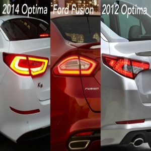 هل اقتبست كيا تصميم المصابيح الخلفية لطرازها الجديد اوبتيما 2014 من فورد فيوجن ؟