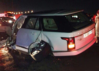 “بالصور” حادث رنج روفر 2013 الجديد كلياً في اليوم الوطني بسبب السرعة بمدينة جدة
