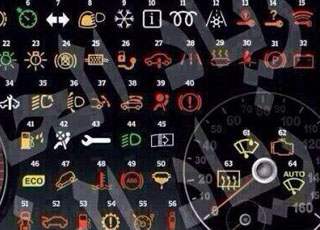 علامات السيارات التي تظهر في شاشة السيارة